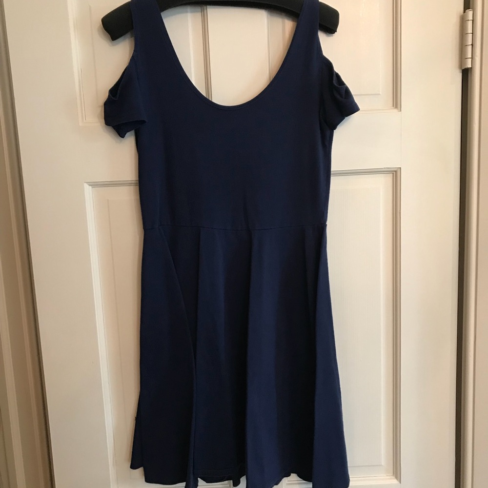 Navy blue “cold shoulder” dress!